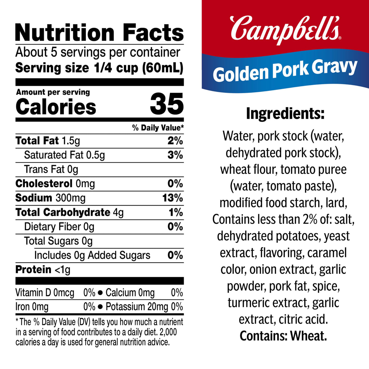 Campbell’s Golden Pork Gravy, 10.5 oz Can (24 Pack)