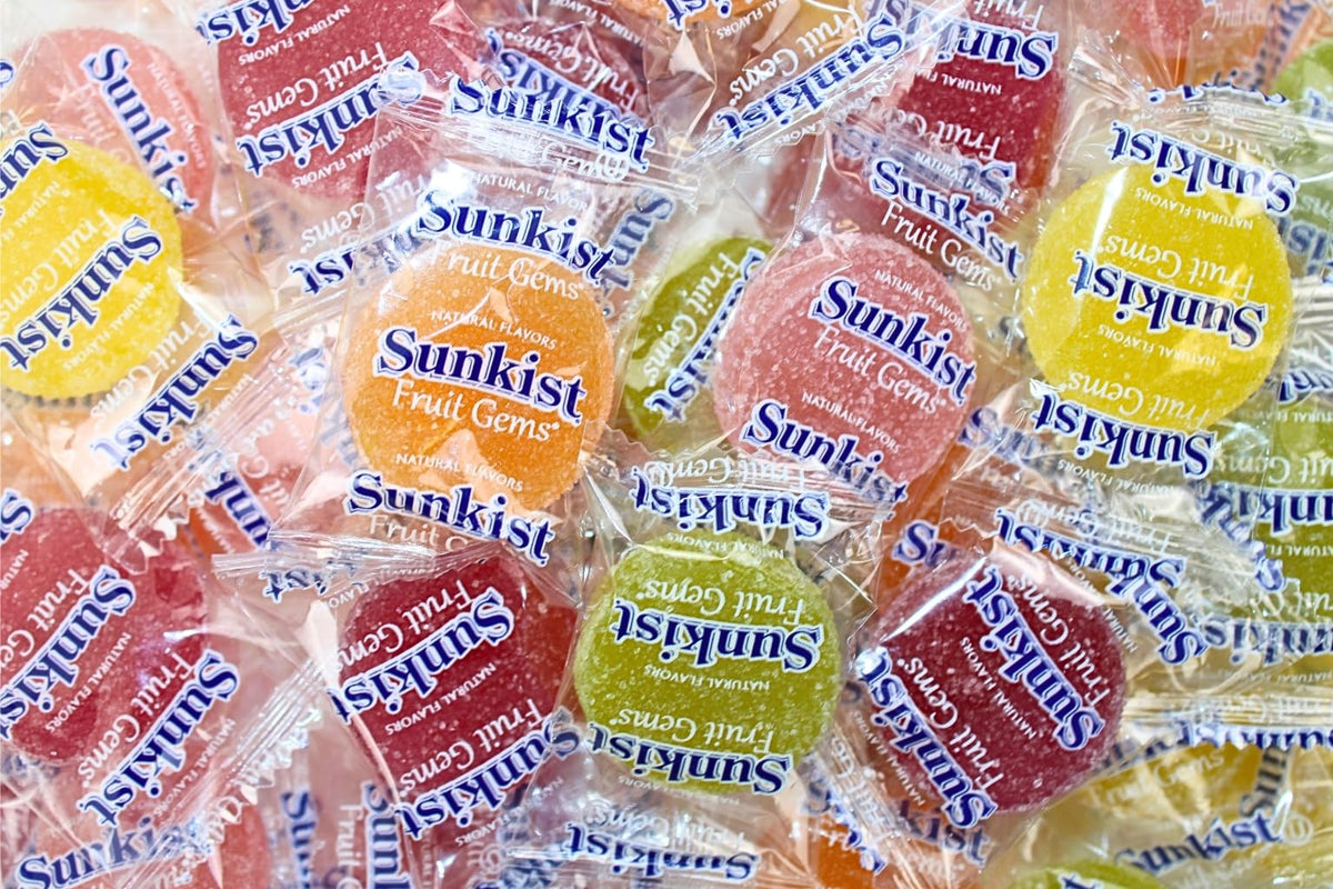 Sunkist Fruit Gems, Individually Wrapped, Soft Sugar Dusted -Bulk- Candy (2 Pounds)
