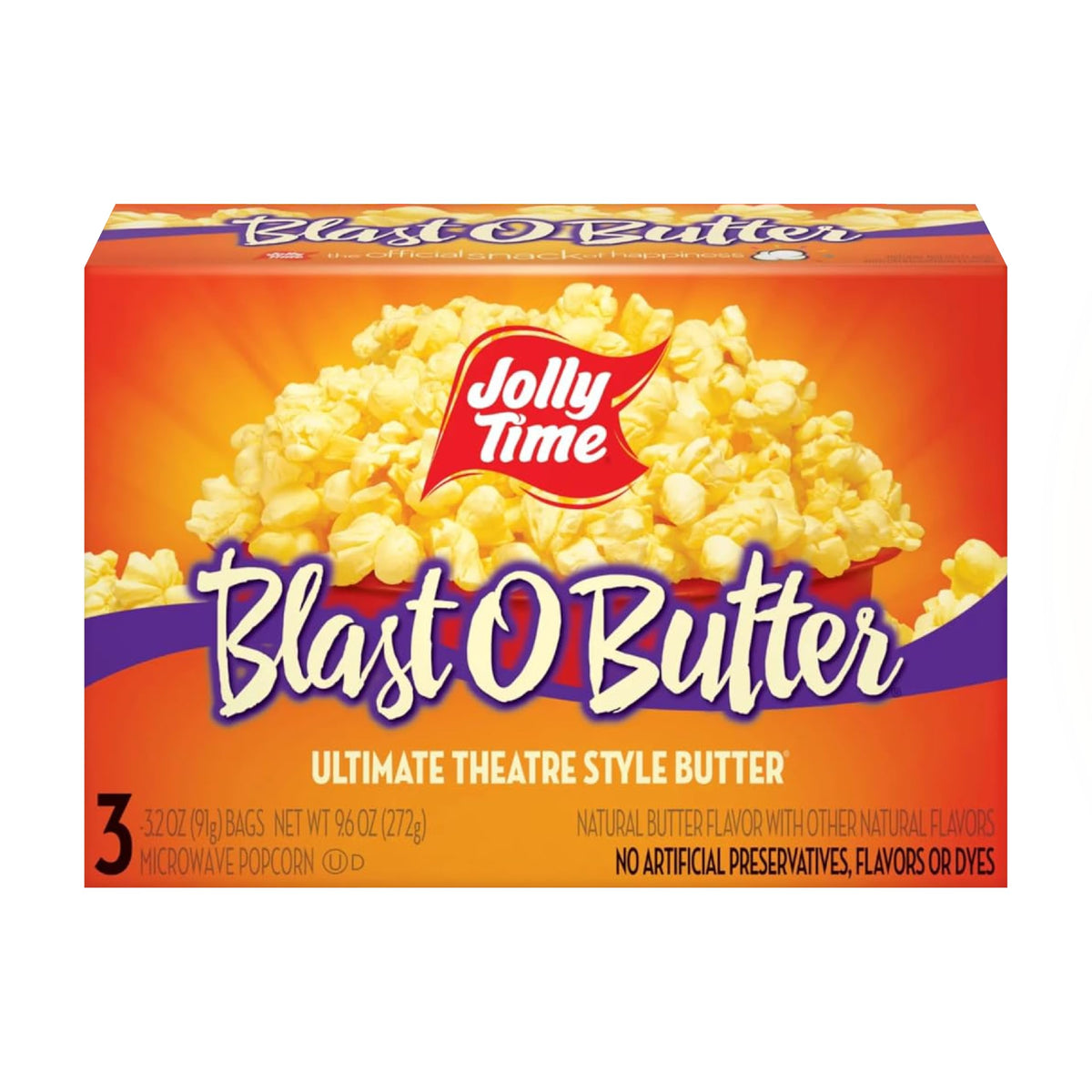 Jolly Time T Blast O Butter Microwave Popcorn, 3.2 Ounce (Pack of 3)