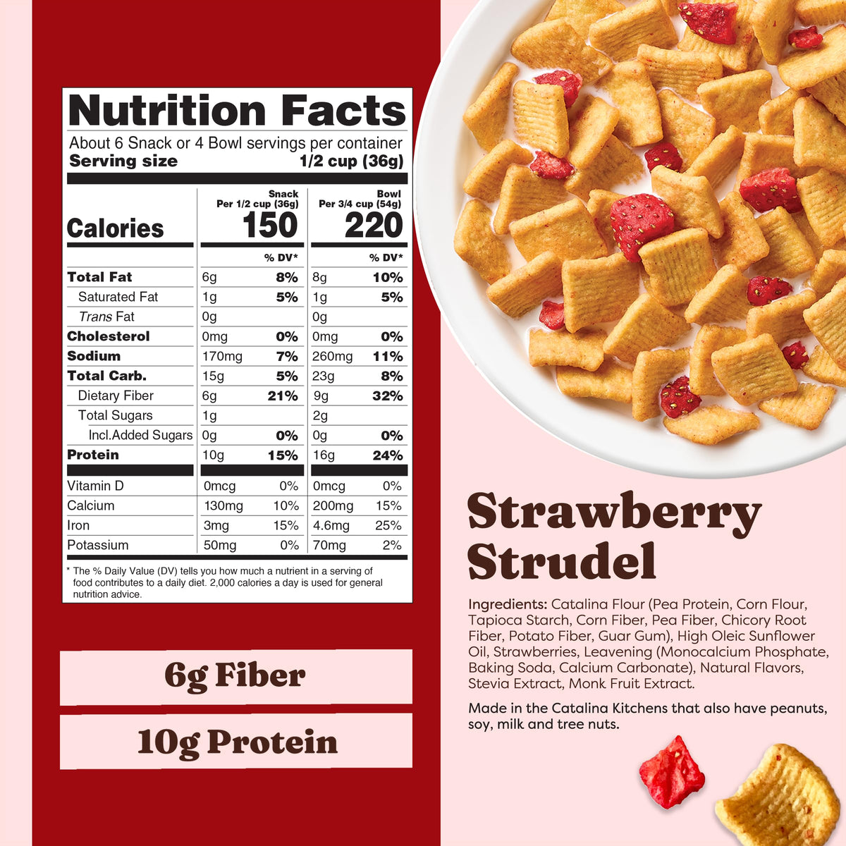 Catalina Crunch Protein Cereal, Strawberry Strudel, 8 oz Bag (Pack of 1)