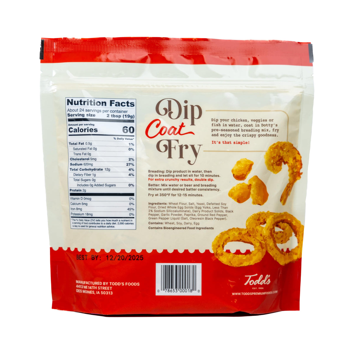 Dotty's One Step Seasoned Breading Mix (1 Lb Bag)
