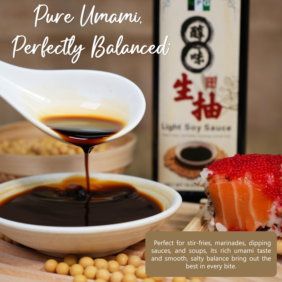 NPG Light Soy Sauce 16.9 fl oz (Pack of 2), All Purpose Asian Seasoning