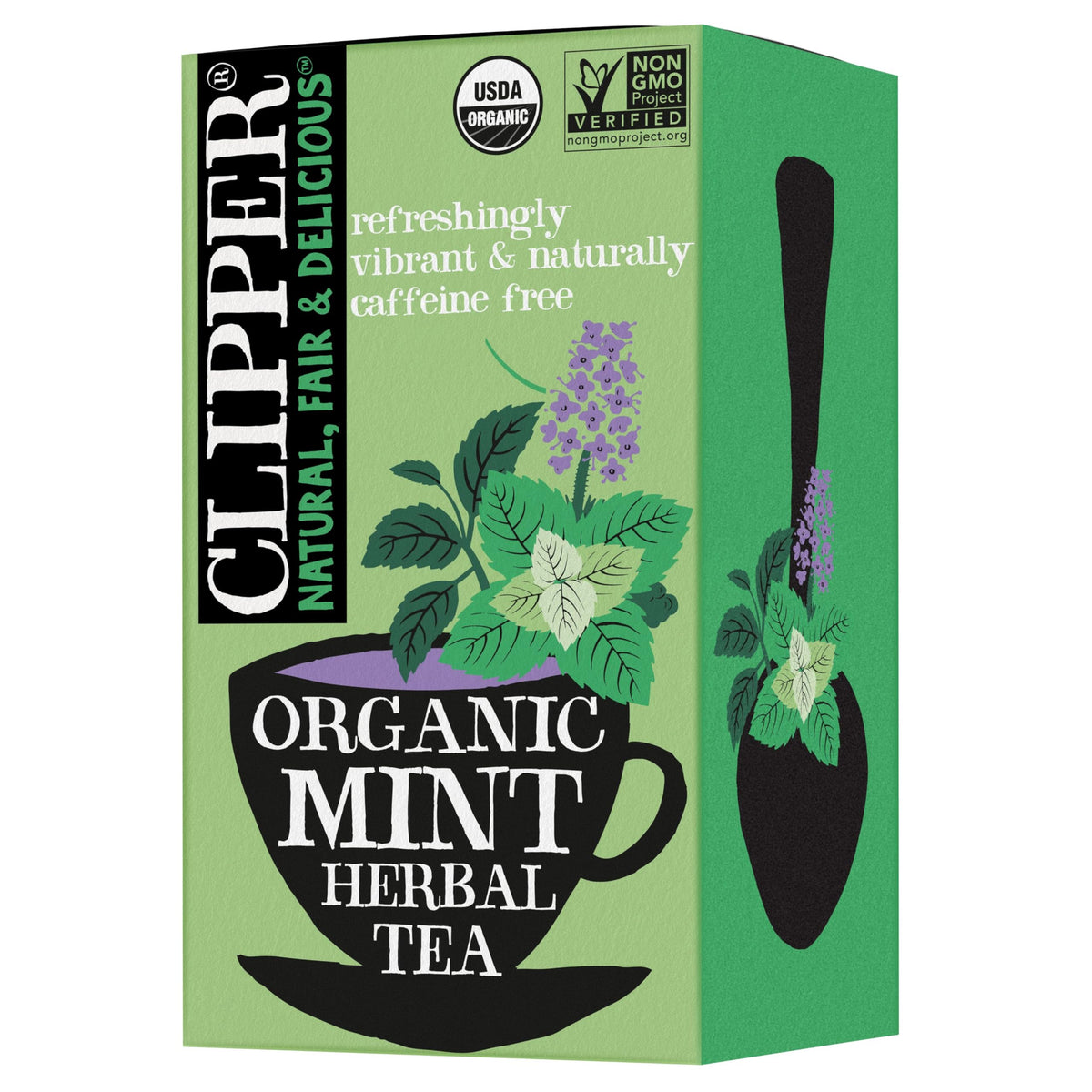 Clipper Tea Mint Herbal Teabags - Caffeine Free, USDA Organic, Great Hot or Iced - Refreshing, Natural, Fair & Delicious - 20 Tea Bags