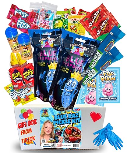 Blue Raspberry Pickle Kit-Double Sized-Mexican Candy Gift Box-Tiktok Trend Item by Food Crush