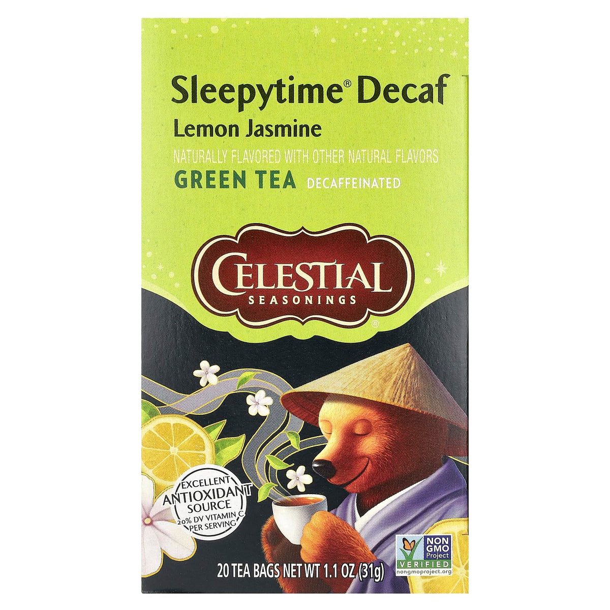 Celestial Seasonings Sleepytime Decaf Lemon Jas Green Tea Bags - 20 ct