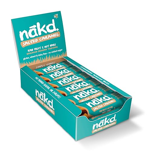 Nakd Bars, Salted Caramel Raw Fruit and Nuts, Gluten Free, Vegan 18 Count