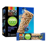 KIND Kids Granola Bars, Blueberry Muffin, Gluten Free, Low Sodium, Peanut and Tree Nut Free Snacks, 5g Protein, 5 Count