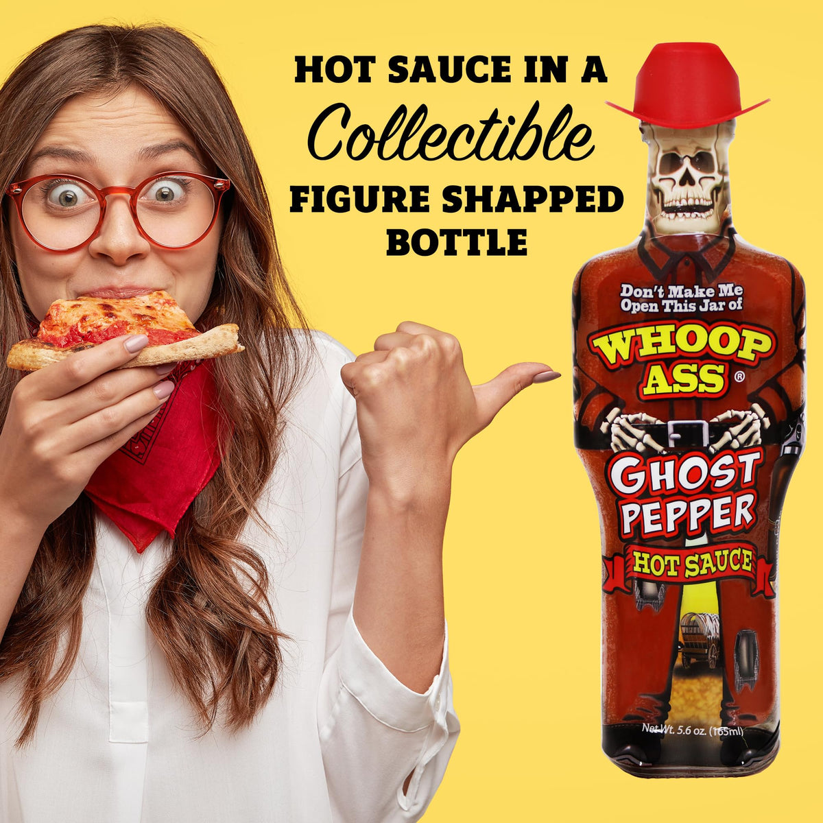 WHOOP ASS Cowboy Premium Ghost Pepper Hot Sauce - Try if you dare! - Perfect Gourmet Gift for the Hot Sauce Fan