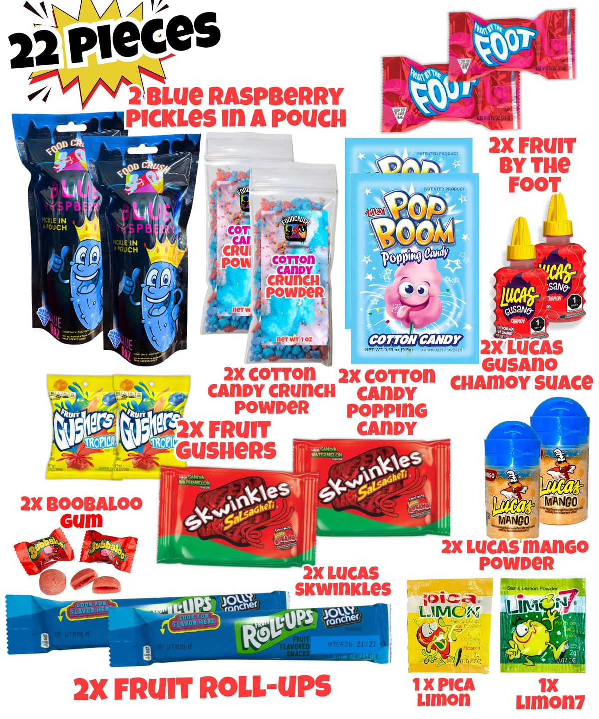 Blue Raspberry Pickle Kit-Double Sized-Mexican Candy Gift Box-Tiktok Trend Item by Food Crush