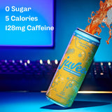 Juvee Rejuvenating Energy Drink - Sugar Free Peachy Mangopuff Flavor, 12 oz Cans (12-Pack) - 127.5mg Caffeine, Zero Sugar, Low Calorie, Clean Energy