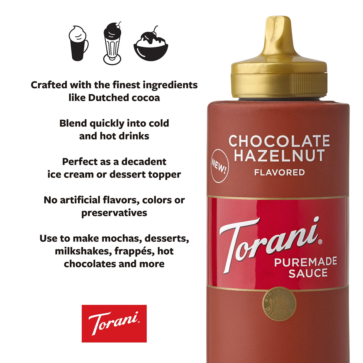Torani Puremade Chocolate Hazelnut Sauce 16.5 OZ