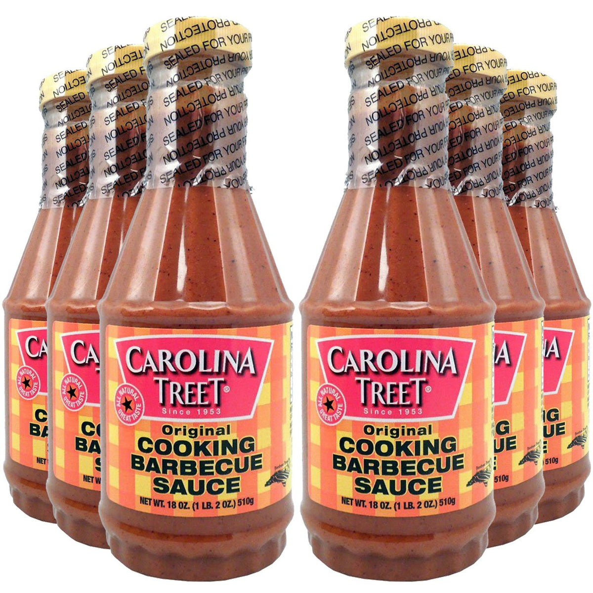 Carolina Treet Cooking Barbecue Sauce, Original Flavor, 18 Ounce - 6 Pack