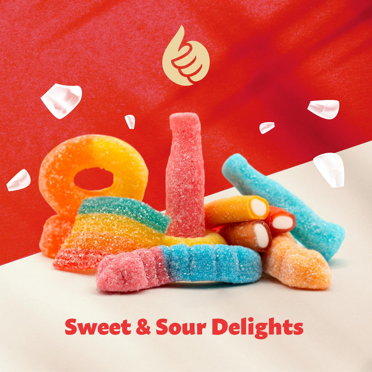 Gummy Candy Mix | 2-Pound Bag | Peach Rings, Pencil Bites, Neon Worms, Bottles, Belts | Sweet & Sour Gummies for Candy Buffets, Snacking, and Gifting