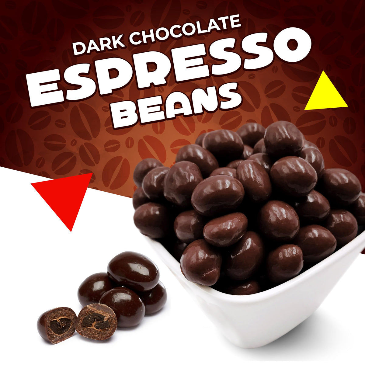 Premium Dark Chocolate Covered Espresso Coffee Beans Candy (2 Pound Bag)