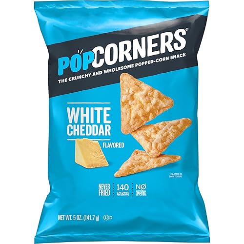 PopCorners Popped Corn Snack Chips, White Cheddar, 5 Oz