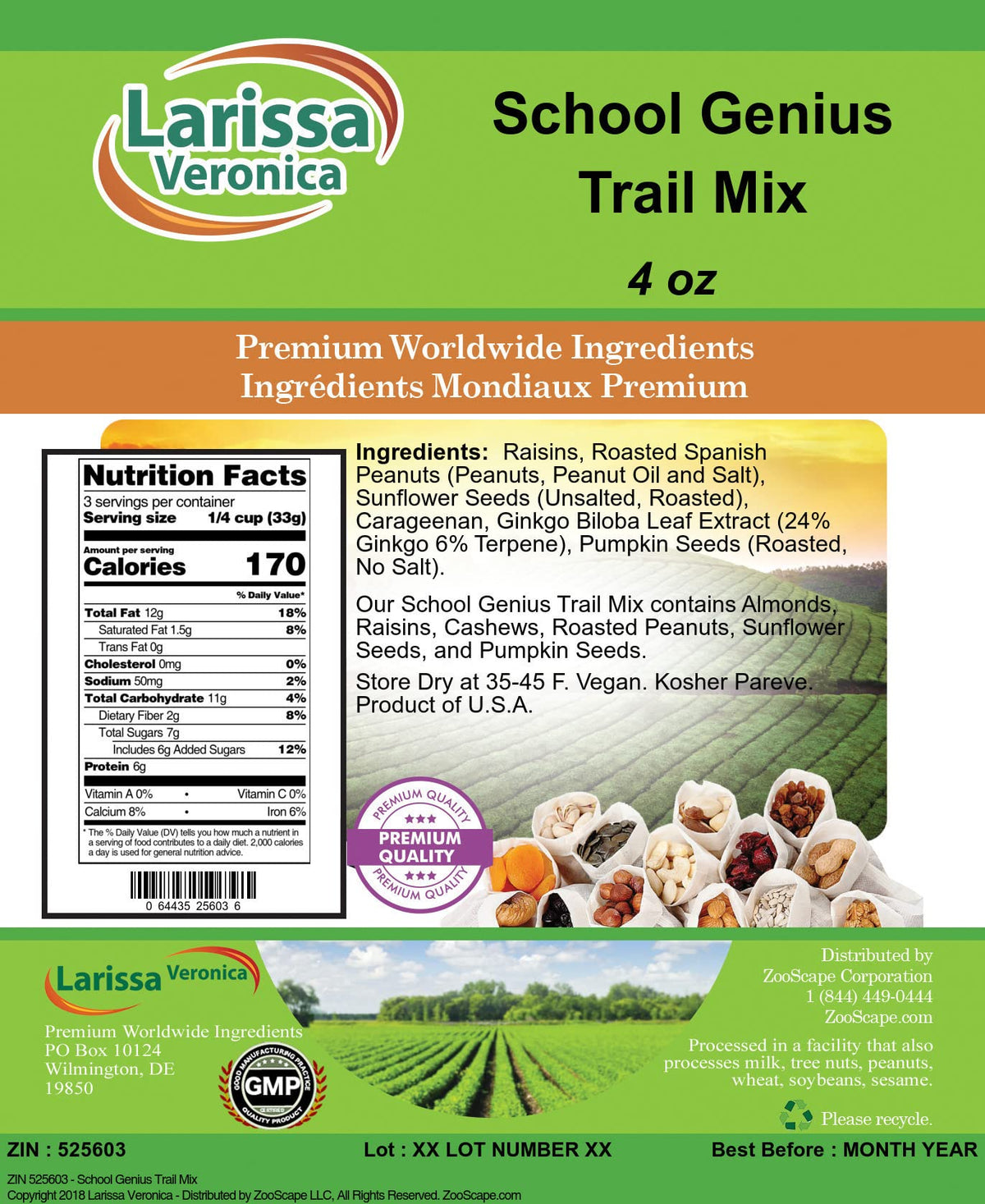 School Genius Trail Mix (4 oz, ZIN: 525603) - 2 Pack