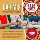 BEER NUTS Original Bar Mix - Crunchy Party Pretzels, Cheese Sticks, Sesame Sticks, Roasted Corn Nuts, & Original Roasted Sweet Glazed Salted Peanuts