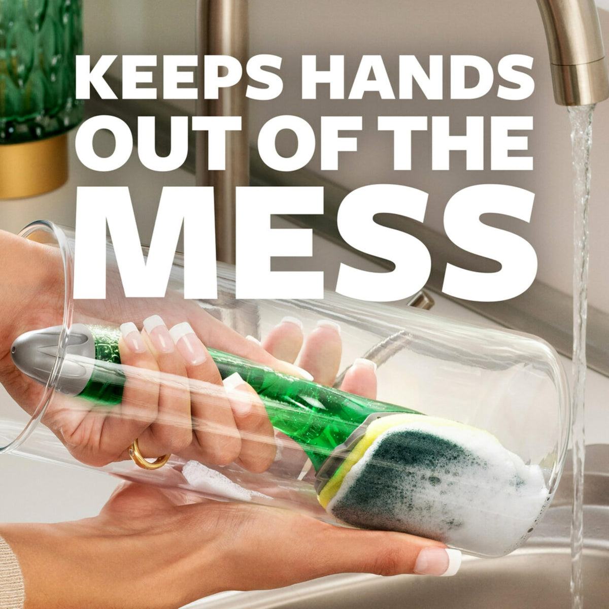 Scotch-Brite Heavy Duty Dishwand Kit, Includes 1 Wand & 7 Refill Pads, Keep Hands Out of the Mess