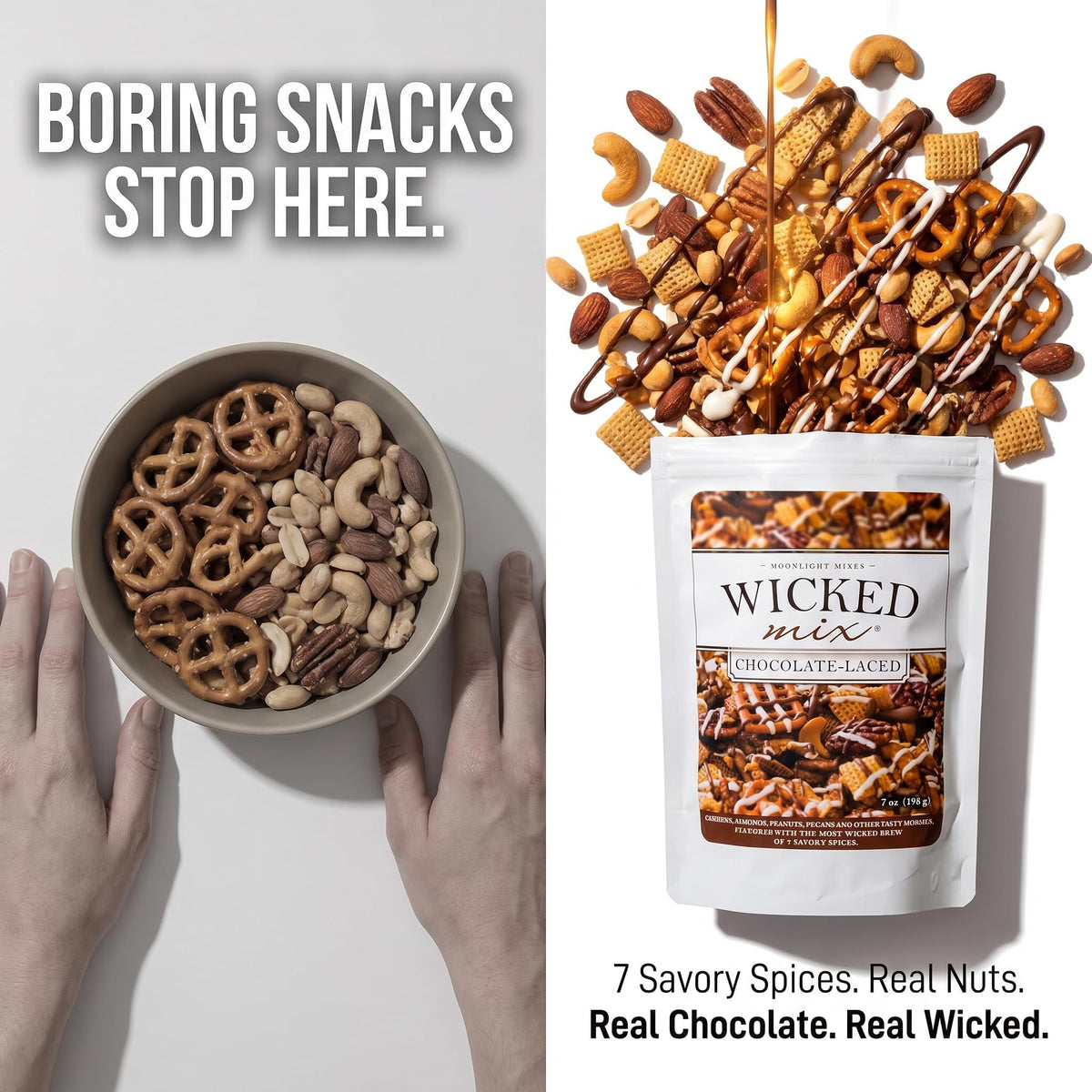 Wicked Mix - Chocolate Snack Mix 7 oz - 6 Pack - with Random Item