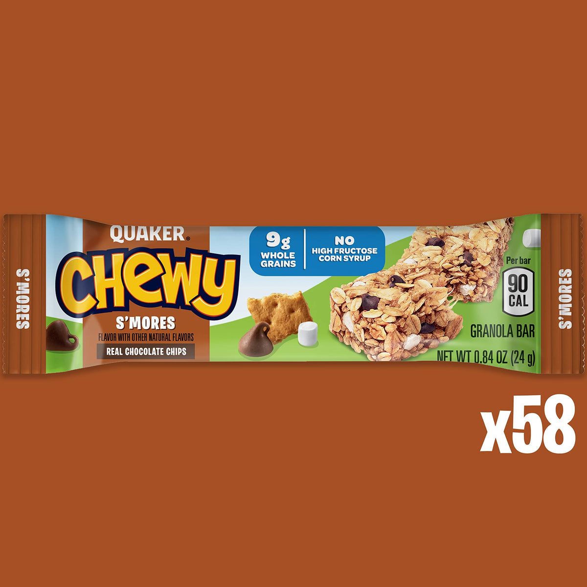 Quaker Chewy Granola Bars, S'mores, 58 Count