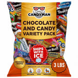 CANDYMAN Chocolate Candy Variety Pack, 3 LB Individually Wrapped