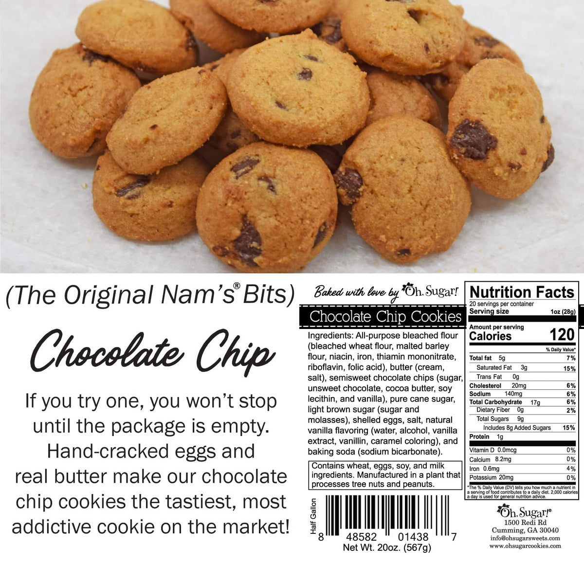 Nam's Bits Chocolate Chip Cookies - Graduation Congratulations Half Gallon Jar - CGR