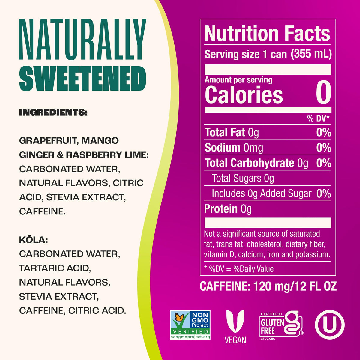 Zevia Zero Sugar Energy Drink, Classic Variety Pack, 12 oz Cans (12-Pack) - Naturally Sweetened, Non-GMO Project Verified, Gluten-Free, Vegan