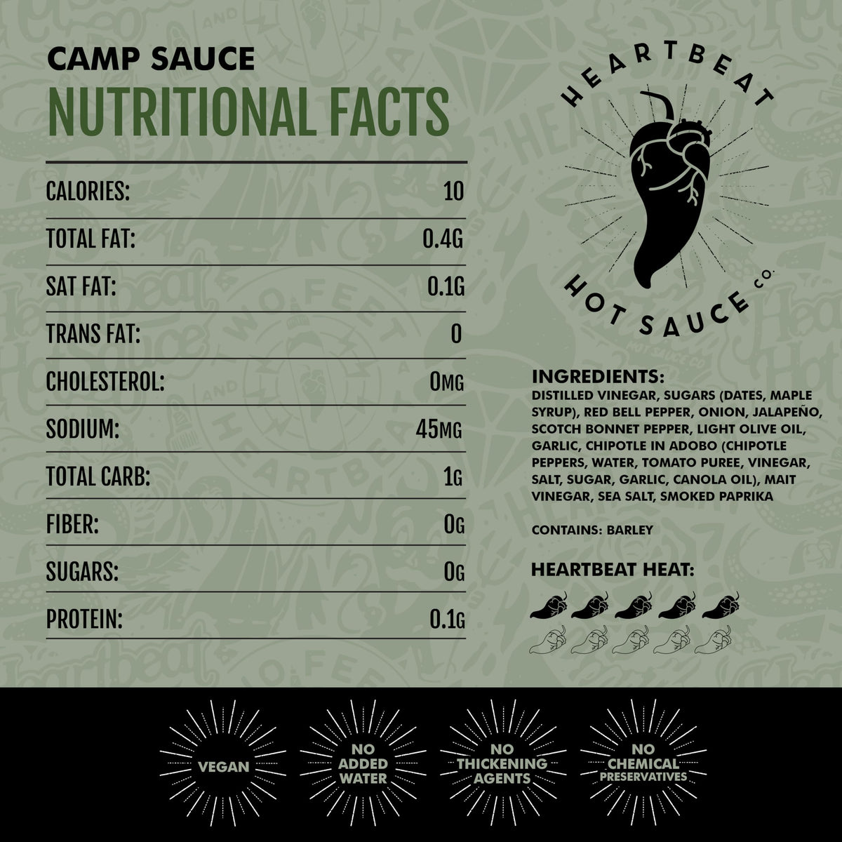 Heartbeat Hot Sauce Co. | Camp Sauce, 6 oz. 6 pack