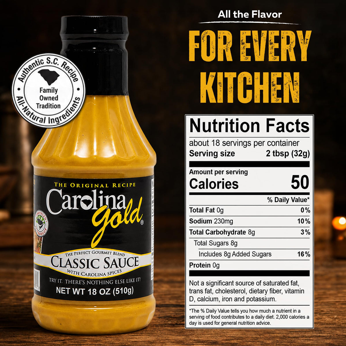 Carolina Gold Classic, BBQ Sauce, 18-Ounce (Pack of 6)