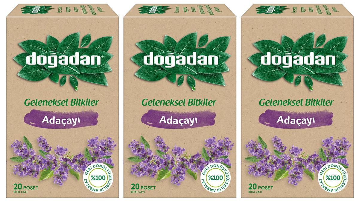 Dogadan Adacayi (Sage Herbal Tea) 20 Tea Bags, Pack of 3