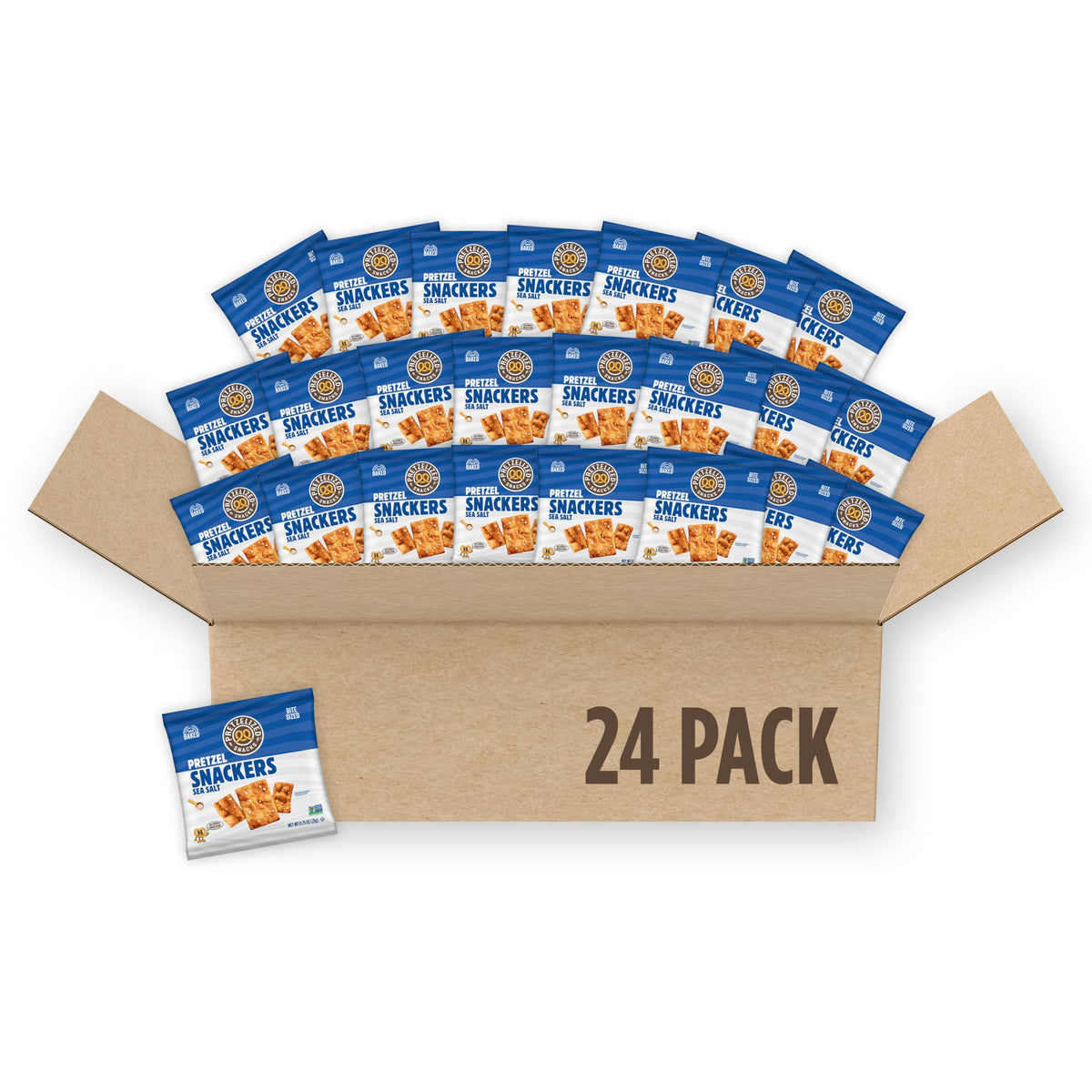 PRETZELIZED Snacks - Pretzel Snack Packs, Classic Sea Salt 0.75 oz Bags (Pack of 24)