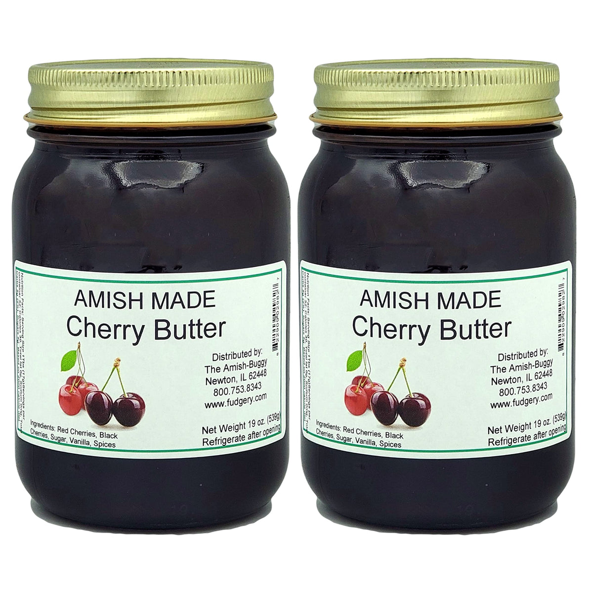 Amish Jam - Two 18 Oz Jars (Cherry Butter)