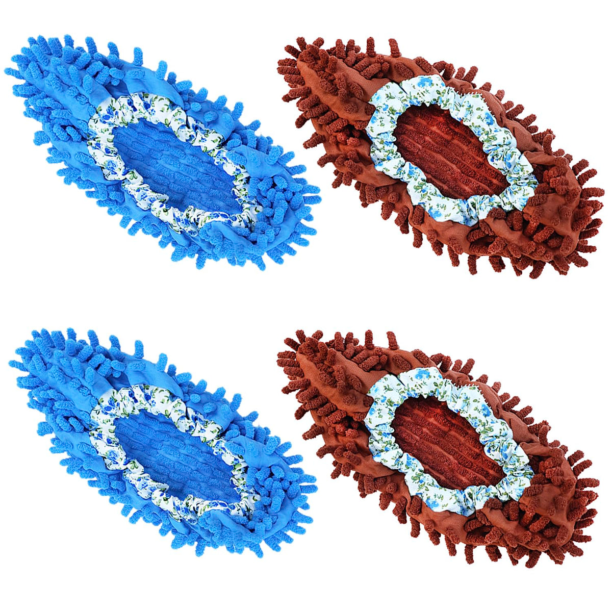 HSHTTKL 4 Pcs (2 Pairs) Shoes Cover Dust Duster, Microfiber Dust Mops, Multi Function Reusable Mop Slippers, Multi Purpose Floor Cleaning Shoes
