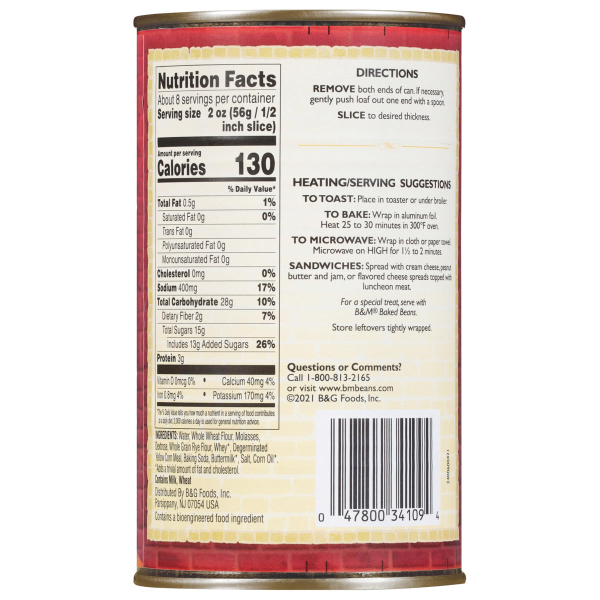 B&M Brown Bread, Original Flavor, 16 Ounce