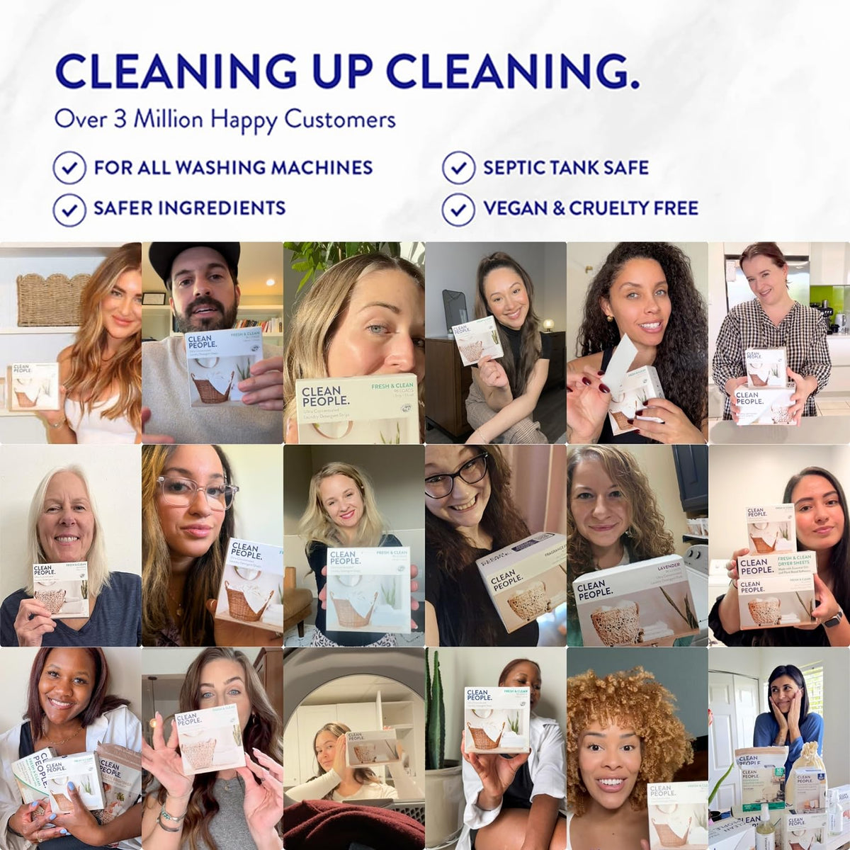 Clean People Laundry Detergent Sheets- Recyclable Packaging, Hypoallergenic, Stain Fighting, Works with All Machines including HE (384 Count, Fresh