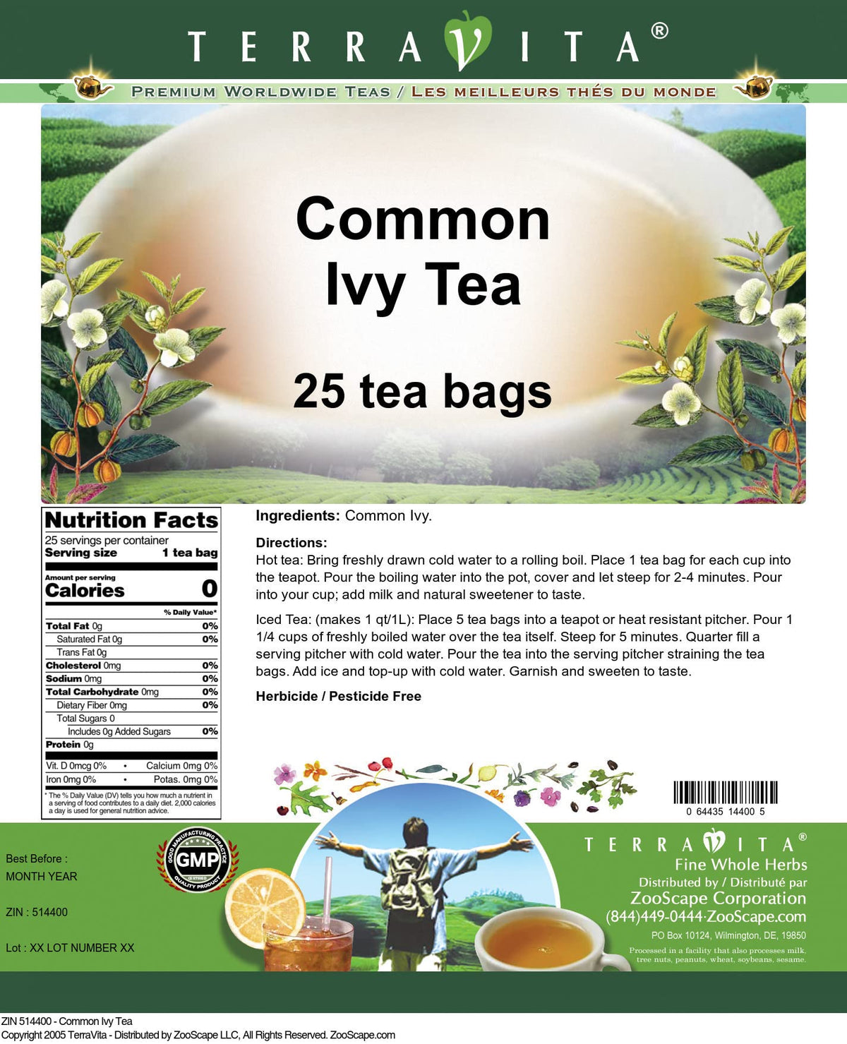 Common Ivy Tea (25 tea bags, ZIN: 514400)