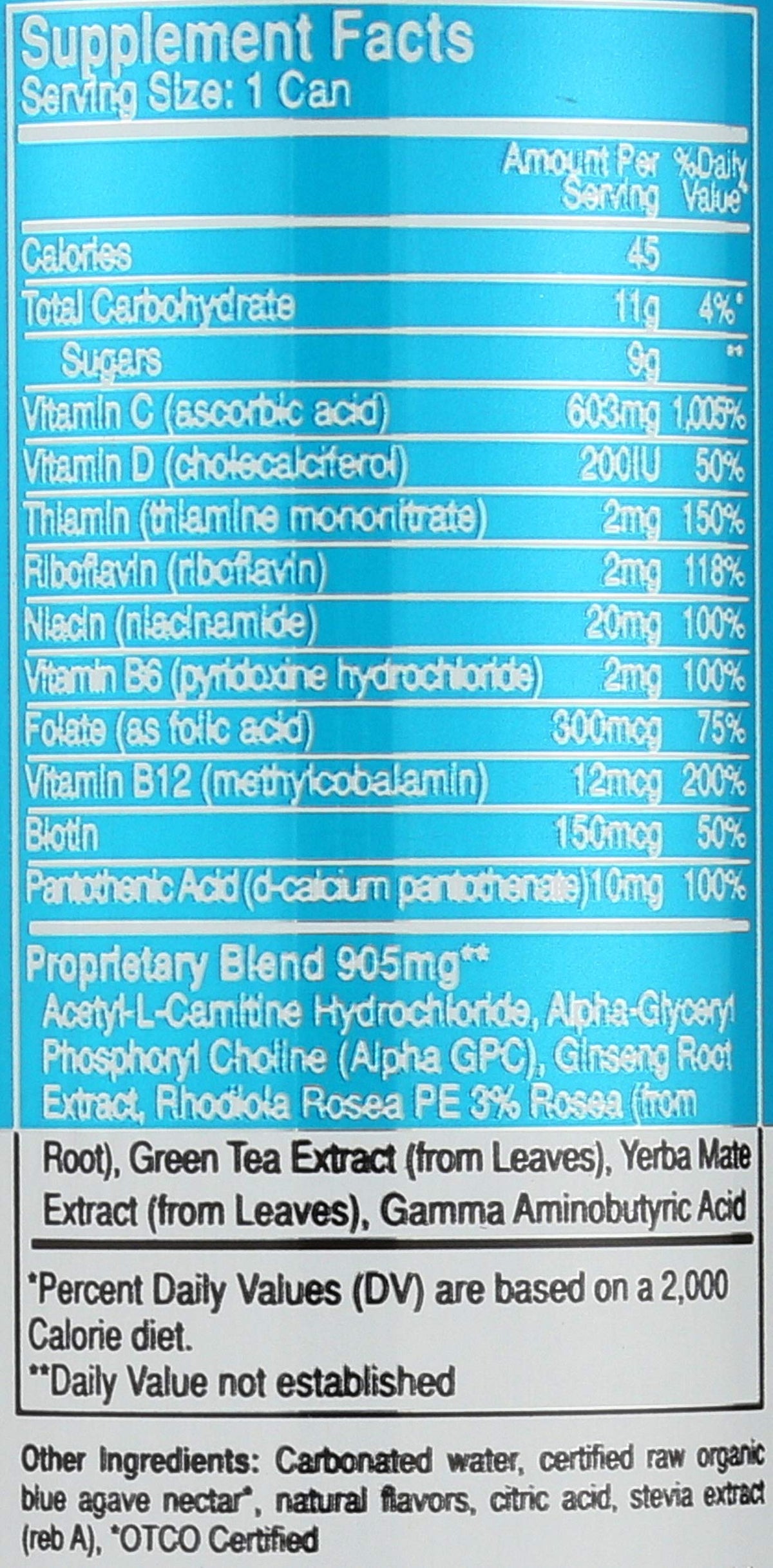 FOCUSAID Energy Blend | Nootropics Drink for Brain Fuel | Alpha-GPC, GABA, B-Complex, Yerba Mate, Green Tea | 100% Clean |100mg Natural Caffeine |