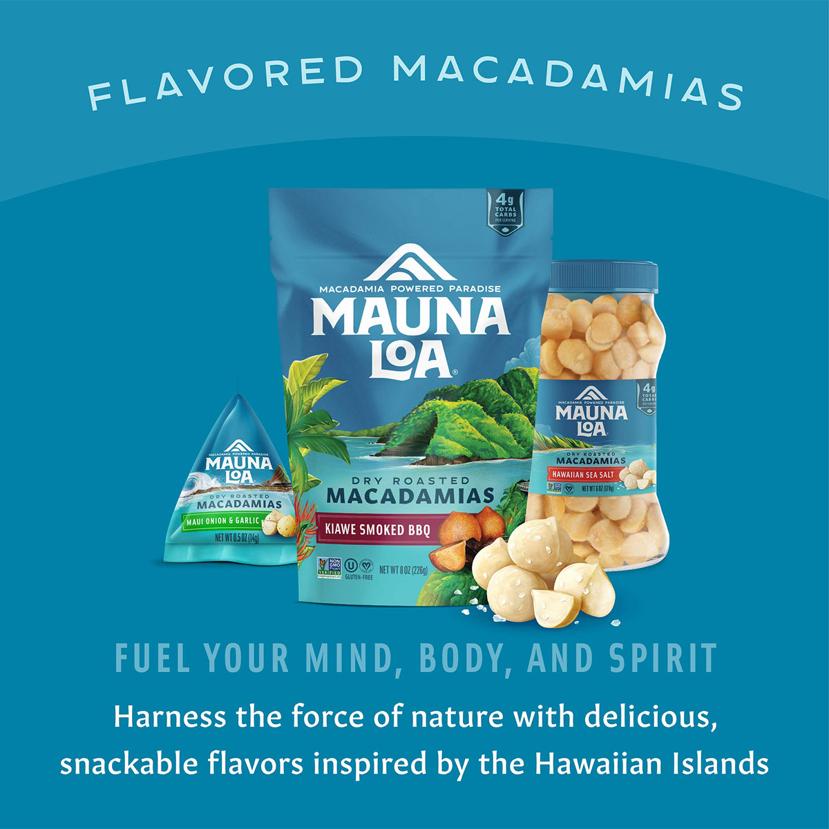 Mauna Loa Unsalted Roasted Macadamia Nuts, 6 oz Jar, Pack of 1, Premium Hawaiian Nuts, Keto Friendly, Gluten Free Snack