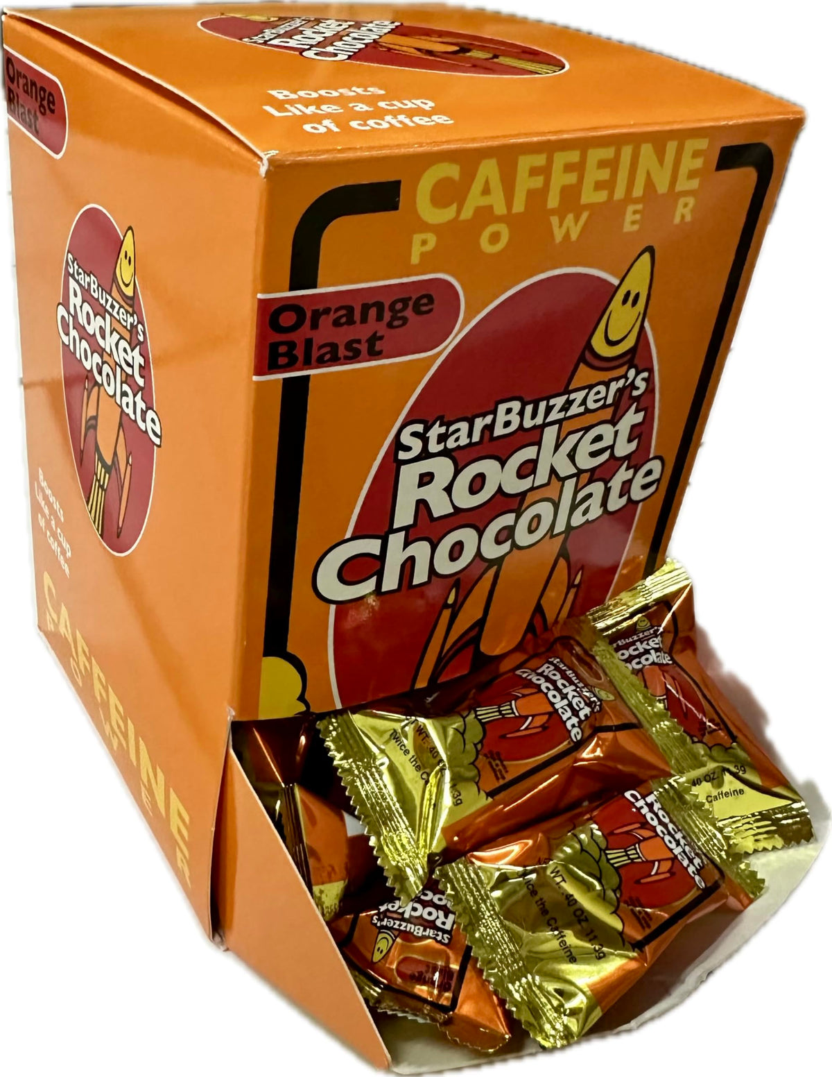Rocket Chocolate Milk Chocolate Orange Blast Flavored Caffeinated Chocolate Truffles, 50 count, Mini