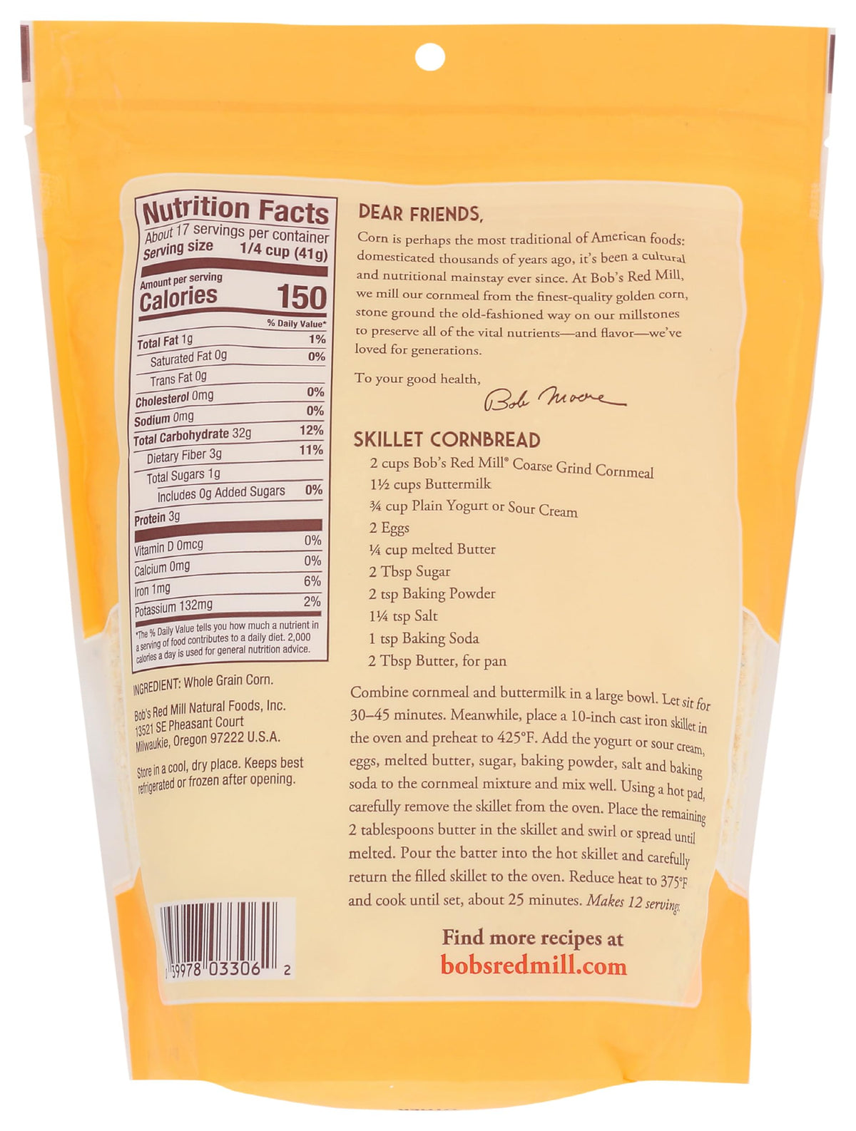 Bob's Red Mill Coarse Grind Cornmeal, 24 Oz