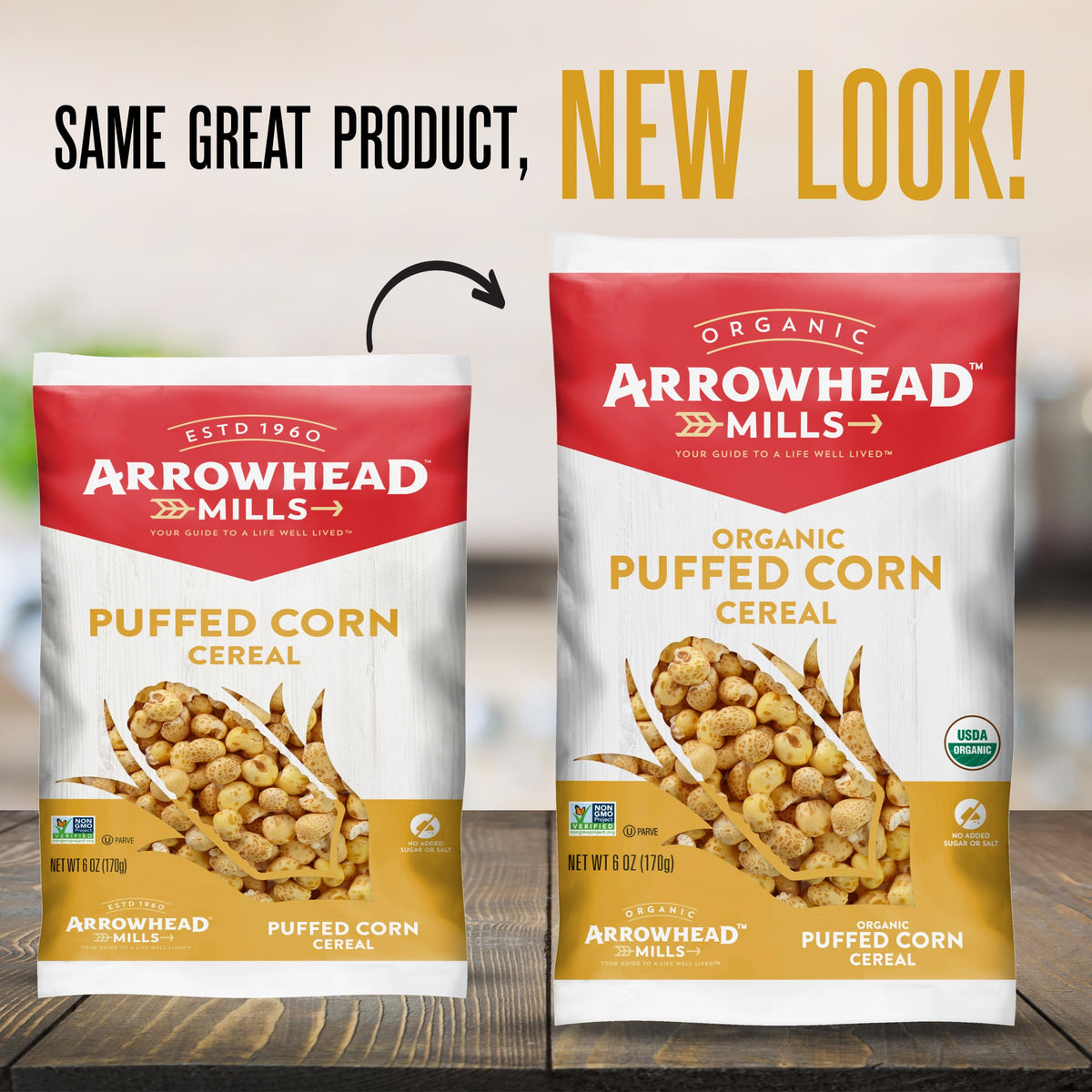 Arrowhead Mills Puffed Corn Cereal, 6 oz