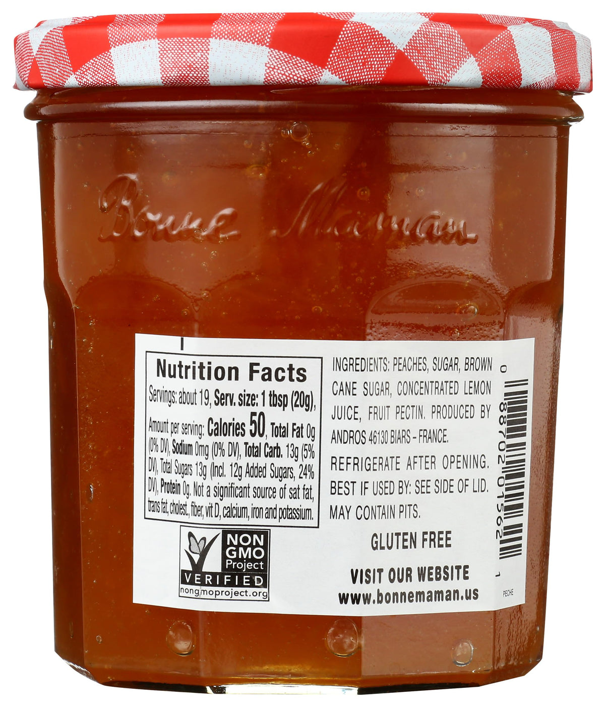 Bonne Maman Preserve, Peach, 13-Ounce