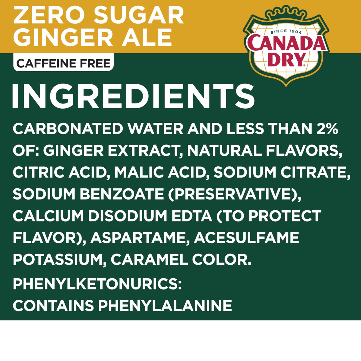 Diet Canada Dry Ginger Ale Soda, 12 Fluid Ounce Bottle, 8 Count