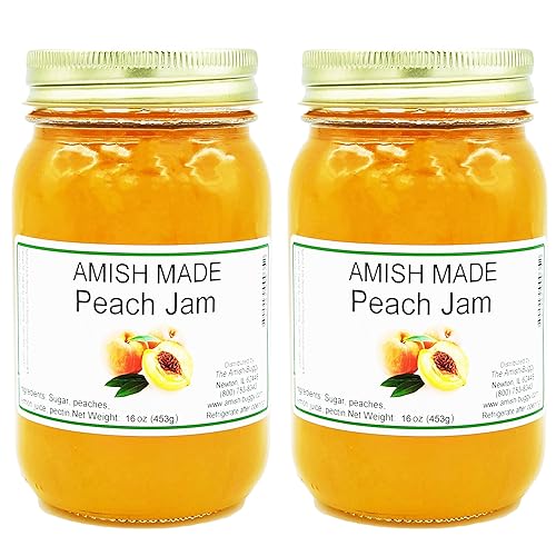 Amish Peach Jam - Two 16 Oz Jars