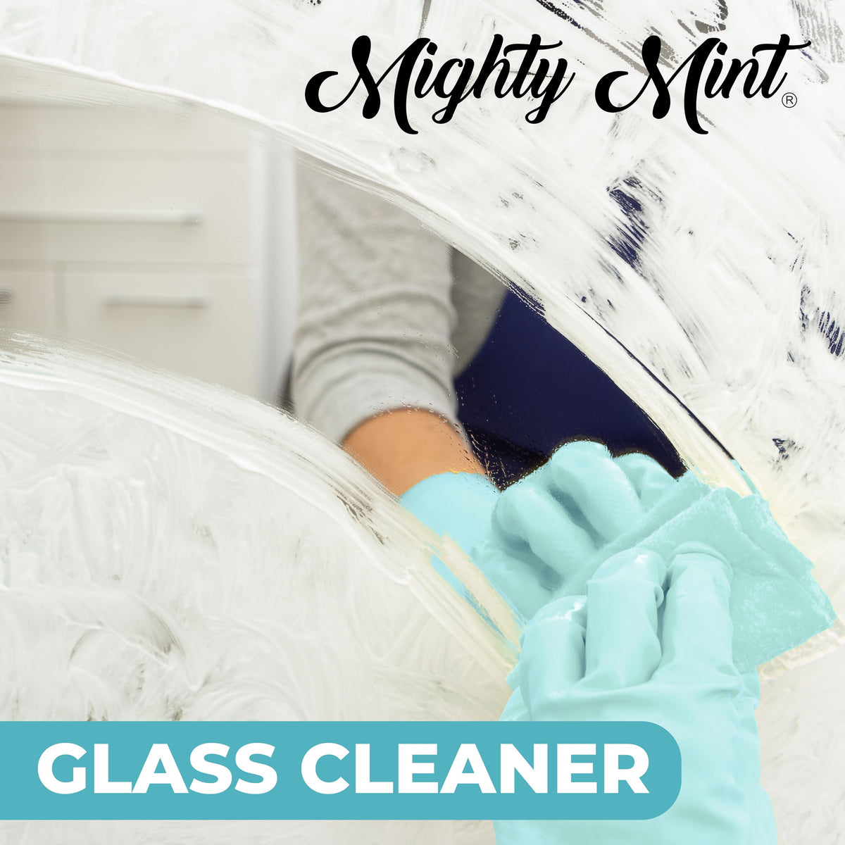 Mighty Mint Glass Cleaner, Ammonia-Free, Streak-Free Spray for Windows, Screens, Stovetop, Bathroom, Natural Peppermint Scent, 16oz