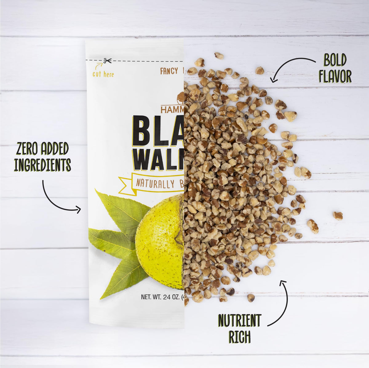 Hammons Fancy Large Black Walnuts -Wild Harvested - Non-GMO - Gluten-Free - High Protein - Keto Snack - Nuts for Cooking and Baking - 35Lb Box