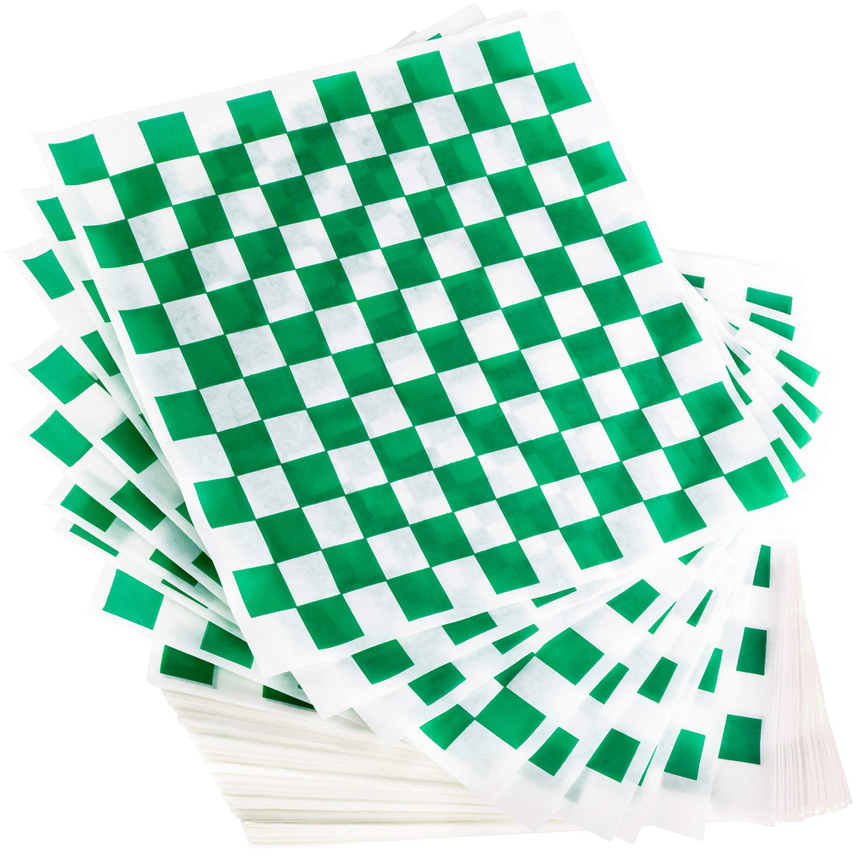 Avant Grub Deli Paper 300 Sheets. Turn Your Backyard Cookout Party into a Special Event with Green & White Checkered Food Wrapping Papers