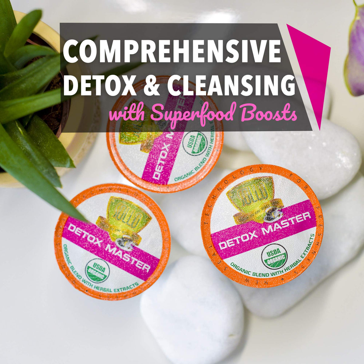 SOLLO Organic Detox Coffee Pods, Supports Diet & Metabolism with Herbal Extracts, Bold Dark Roast, Single Serve Pod, Compatible with Keurig K-Cup