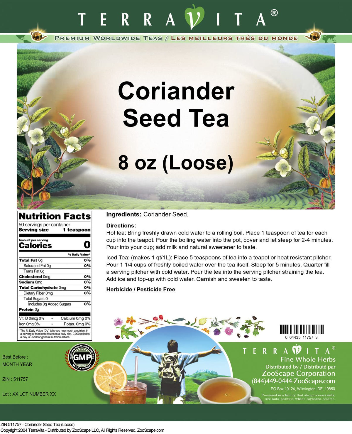 Coriander Seed Tea (Loose) (8 oz, ZIN: 511757) - 3 Pack
