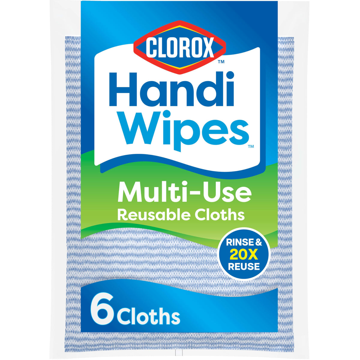 Clorox Handi Wipes Multi Use Reusable Cloths, 6 Count (Package May Vary)